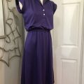 Retro Purple Cotton Shirt Dress - Image 2