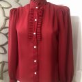 Vintage Red Ruffled Blouse - Image 2