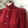 Vintage Red Ruffled Blouse - Image 3