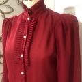 Vintage Red Ruffled Blouse - Image 4