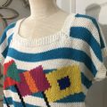 80s/90s Adorable Knit Top with Flags! - Image 2